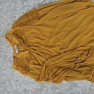 Mustard embroidered blouse